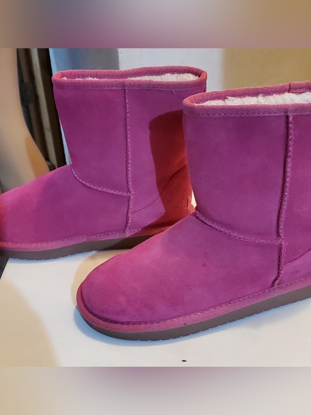 Koolaburra Kids Bright Fuchsia Suede Boots